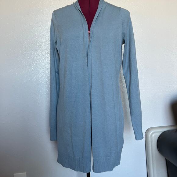 Cyrus Knit Open Cardigan Blue Long Sleeve Longline Soft & Cozy Size Large - Picture 1 of 7